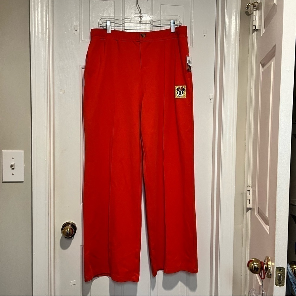 Disney Store Minnie Mouse Ponte Pants Red Orange Large R - Picture 2 of 10